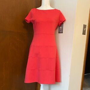 Ivanka Trump Vibrant Coral Midi Dress